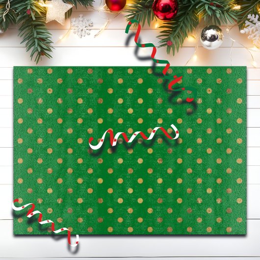 緑(金ゴールドグリッター点) カッティングボード