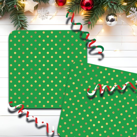 緑(金ゴールドグリッター点) コースター