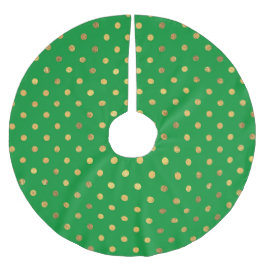 緑(金ゴールドグリッター点) ブラッシュドポリエステルツリースカート