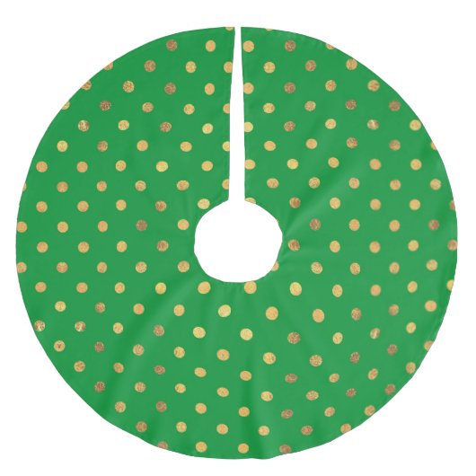 緑(金ゴールドグリッター点) ブラッシュドポリエステルツリースカート (正面)