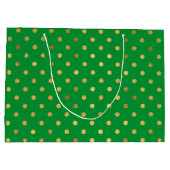 緑(金ゴールドグリッター点) ラージペーパーバッグ (裏面)