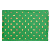 緑(金ゴールドグリッター点) 枕カバー (裏面)