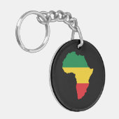 緑、金ゴールド及びアフリカの赤い旗 キーホルダー (正面左)