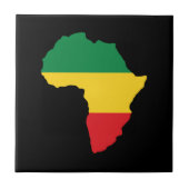 緑、金ゴールド及びアフリカの赤い旗 タイル (正面)