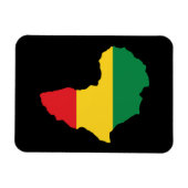 緑、金ゴールド及びアフリカの赤い旗 マグネット (横)