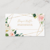 緑&金ゴールド幾何学的エレガントおむつラッフル エンクロージャーカード (正面)