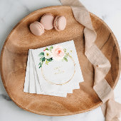 緑&金ゴールド幾何学的エレガントなウェディングナプキン スタンダードカクテルナプキン