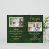 緑・金ゴールド葬式プログラム |サービスの順序 (スタンド正面)