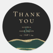 緑、金ゴールド、グリッターの宝石 ラウンドシール (正面)