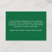 緑、金ゴールド、白いスクロール披露宴のエンクロージャカード エンクロージャーカード (裏面)