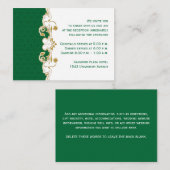 緑、金ゴールド、白いスクロール披露宴のエンクロージャカード エンクロージャーカード (正面/裏面)