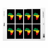 緑・金ゴールド・赤アフリカ国旗 ラベル (フルシート)