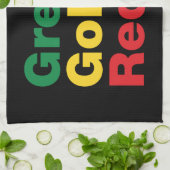 緑、金ゴールド、赤。 キッチンタオル (折り畳み)