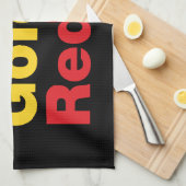 緑、金ゴールド、赤。 キッチンタオル (四つ折り)