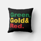 緑、金ゴールド、赤。 クッション (裏面)