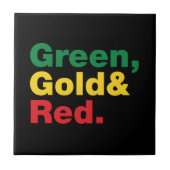 緑、金ゴールド、赤。 タイル (正面)