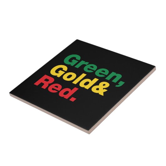 緑、金ゴールド、赤。 タイル (側面)