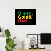 緑、金ゴールド、赤。 ポスター (ホームオフィス)
