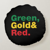 緑、金ゴールド、赤。 ラウンドクッション (裏面)