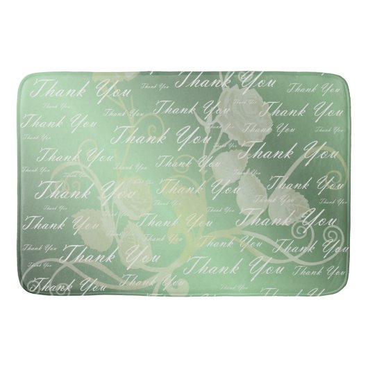 緑,金ゴールド,銀感謝してい色, +あなた,花,フローラ バスマット (正面)