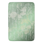 緑,金ゴールド,銀感謝してい色, +あなた,花,フローラ バスマット (正面縦)