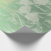 緑，金ゴールド，銀感謝してい色，  +あなた，花，フローラ ラッピングペーパー (角)