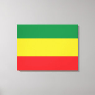 緑、金ゴールド(黄色い)および赤い色の旗 キャンバスプリント