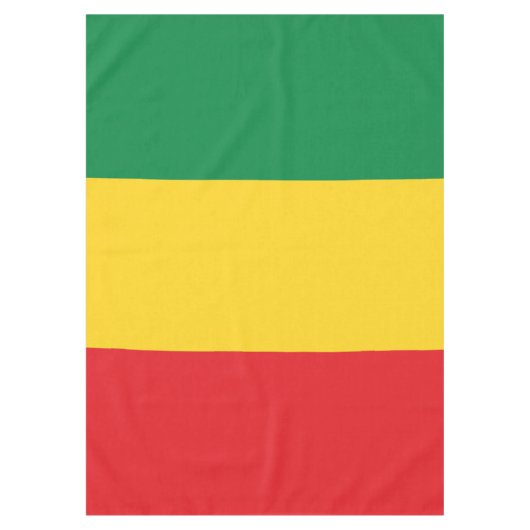 緑、金ゴールド(黄色い)および赤い色の旗 テーブルクロス (正面)
