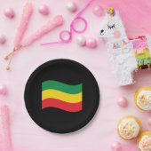 緑、金ゴールド(黄色い)および赤い色の旗 ペーパープレート (パーティー)