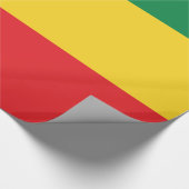 緑、金ゴールド(黄色い)および赤い色の旗 ラッピングペーパー (角)