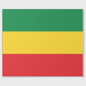 緑、金ゴールド(黄色い)および赤い色の旗 ラッピングペーパー (フラット)