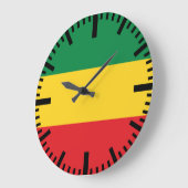 緑、金ゴールド(黄色い)および赤い色の旗 ラージ壁時計 (傾斜)