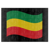 緑、金ゴールド(黄色)および赤の色フラグ カッティングボード (正面)