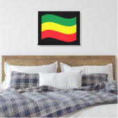 緑、金ゴールド(黄色)および赤の色フラグ キャンバスプリント (インサイチュ (寝室))