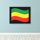 緑、金ゴールド(黄色)および赤の色フラグ キャンバスプリント (インサイチュ (ウッドフロア))