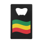 緑、金ゴールド（黄色）および赤の色フラグ クレジットカード栓抜き (正面)