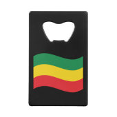 緑、金ゴールド（黄色）および赤の色フラグ クレジットカード栓抜き (裏面)