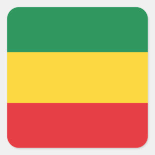 緑、金ゴールド(黄色)および赤の色フラグ スクエアシール