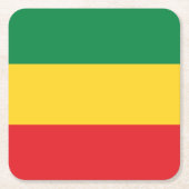 緑、金ゴールド（黄色）および赤の色フラグ スクエアペーパーコースター (正面)