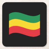 緑、金ゴールド(黄色)および赤の色フラグ スクエアペーパーコースター (正面)