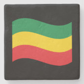 緑、金ゴールド(黄色)および赤の色フラグ ストーンコースター (正面)