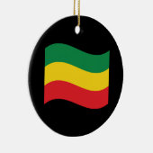 緑、金ゴールド(黄色)および赤の色フラグ セラミックオーナメント (右)