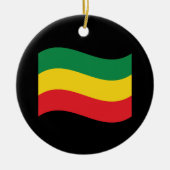 緑、金ゴールド(黄色)および赤の色フラグ セラミックオーナメント (正面)