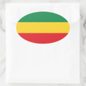 緑、金ゴールド(黄色)および赤の色フラグ 楕円形シール (バッグ)