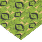緑、金ゴールド、黒原子 |世紀中頃モダン テーブルクロス (アングル)