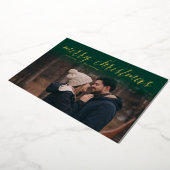 緑+金箔メリークリスマスフォトカード 箔シーズンカード (回転した状態)