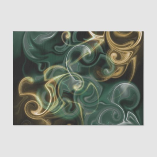 緑、金色、赤と黒の光沢のあるフェスティバル色 薄葉紙 (正面)