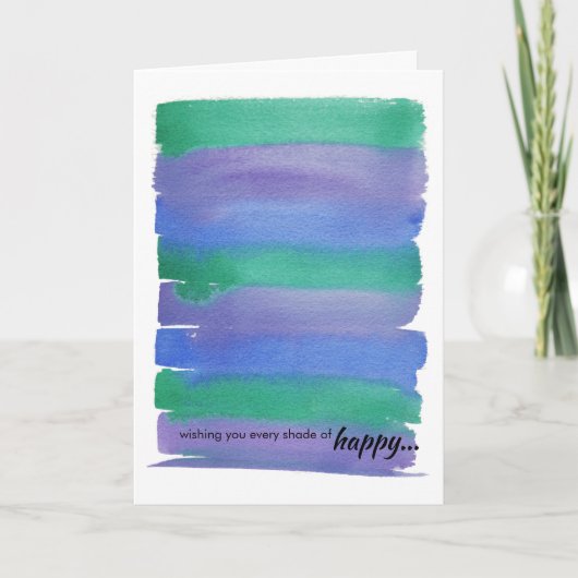 緑+青の水色誕生日折り畳みカード カード (正面)