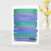 緑+青の水色誕生日折り畳みカード カード (黄色い花)