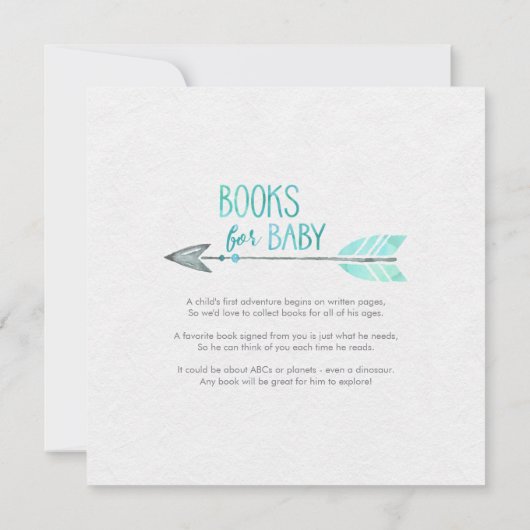 緑/青ドリームキャッチャー赤ちゃんシャワー招待状 招待状 (裏面)